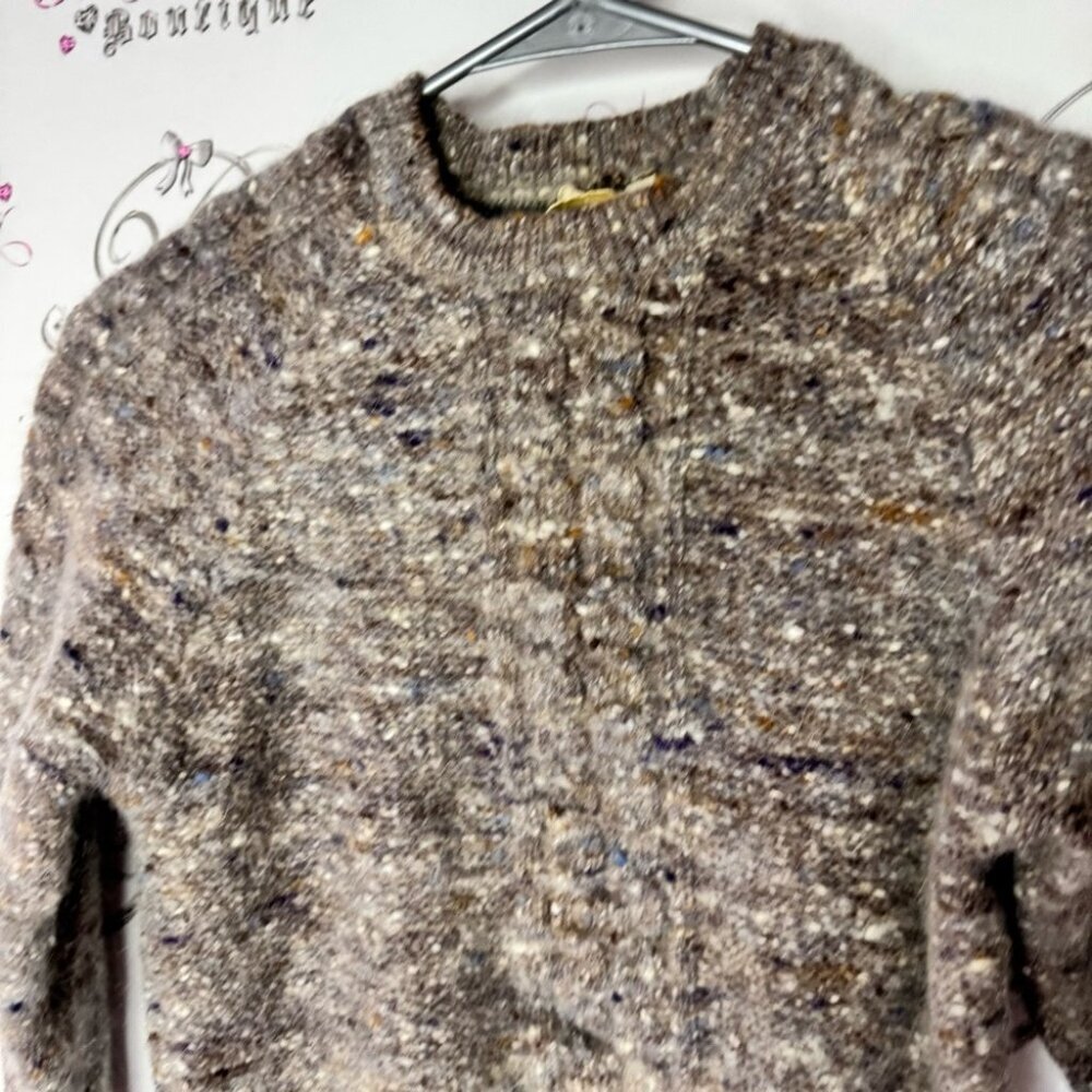 Eaton sweater wool & rabbit hair vintage soft multi color brown white blue boho - Picture 6 of 10